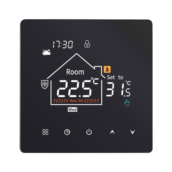 YAHHU Boiler Water Heating 2-In-1 Thermostat Smart Heater Controller Programmable with 4-Level Backlit Display No WiFi