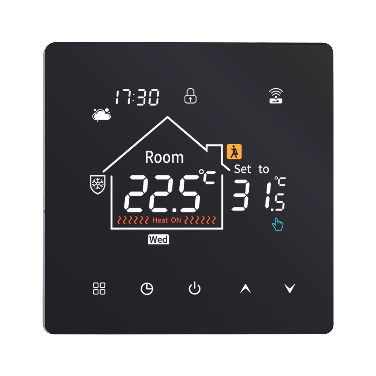 YAHHU Boiler Water Heating 2-In-1 Thermostat Smart Heater Controller Programmable with 4-Level Backlit Display WiFi Compatible