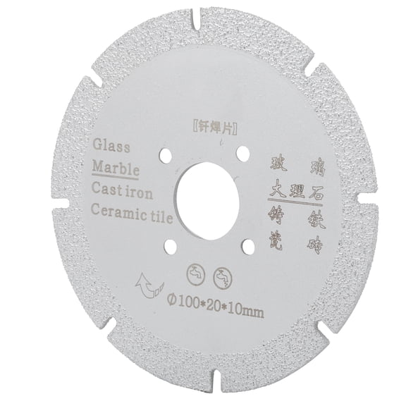 YAHHU Brazed Diamond Saw Blade Marble Cutting Disc Polishing Grinding Wheel Hardware Tools Silver, 3.9 inches / 100 mm Diameter, 0.4 inches / 10 mm Edge, Perfect for Hardware and Construction