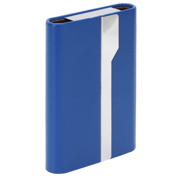 YAHHU Business Card Holder Large Capacity Name Card Box Storage Case for Men and Women, Blue