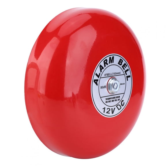 YAHHU CB-6B Fire Alarm Bell Metal Electric Round Security Warning Siren 95dB DC12V 1 Pack