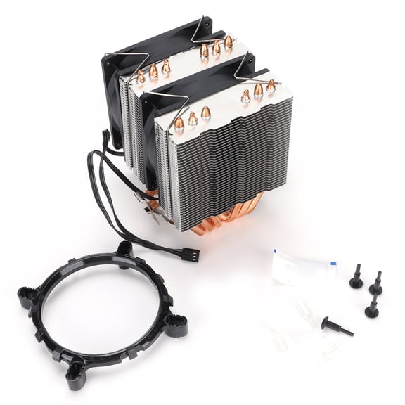 YAHHU CPU Cooler 6 Pure Copper Heat Pipes Mute Heatsink with RGB for Universal Desktop Computer 5.3 inches / 13.5 cm