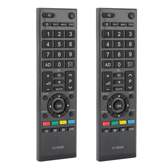 YAHHU CT-90326 Wireless TV Remote Control Replacement for TOSHIBA Television Controller CT-90326 CT-90380 CT-90336 CT-90351 TV, Multi-Device Sensitive Buttons Pack of 2 (7.87 inches / 20.0 cm)