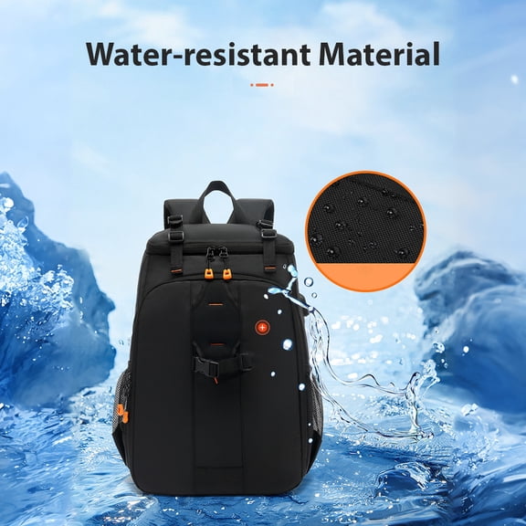 YAHHU Camera Backpack Water-resistant Photography DSLR Bag Large Capacity Camera Case with Tripod Holder 15.6 Inch Laptop Compartment External USB Charging Port for Travel Outdoor Women Men Black