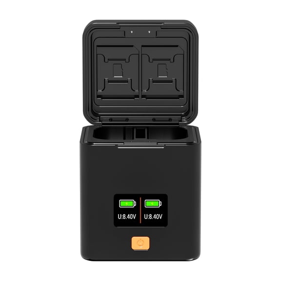 YAHHU Camera Battery Charging Case for LPE6 E6N E6NH E6P 2-Slot Box PD Fast Charger with OLED Screen Compatible with Canon EOS 5D Mark IV 5DS 6D Mark II 7D Mark II DSLR 135g/4.8oz
