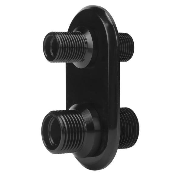 YAHHU Car 2-Port Air Conditioner Bulkhead Connector Universal Modification Replacement for Hot Rod Black