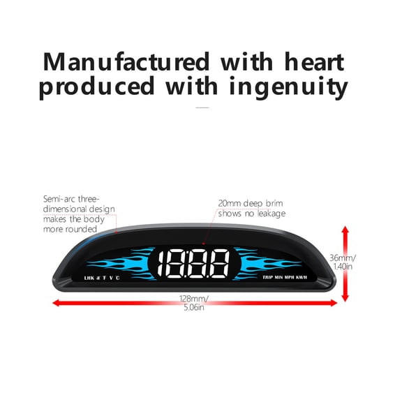 YAHHU Car New OBD Speedometer Head-up Display B2, Multi-Functions Car Diagnostic Detector Speedometer Safe Driving HUD, 4 Inches / 10.16 cm Screen Digital Auto Speed Display Overspeed Warning System