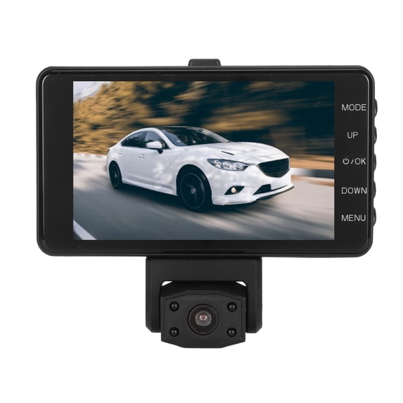 YAHHU Car Recorder Triple Lens Rotatable 2K HD Night Vision 3.9 Inch / 9.9 cm IPS Display with Reversing Camera Dash Cam for Driving, 15.6 oz / 443 g
