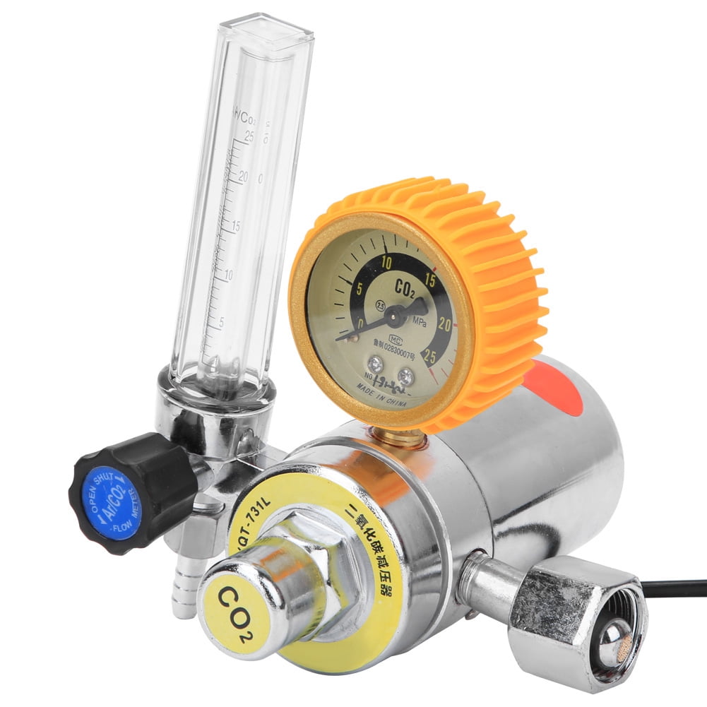 YAHHU Carbon Dioxide Decompressor Heating Reducer Zinc Alloy Female Thread G5/8in 36V (7.09 in / 18 cm)