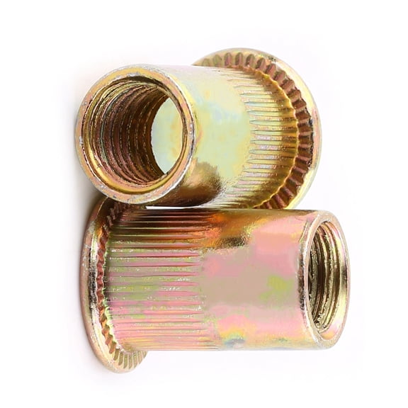 YAHHU Carbon Steel Flat Threaded Rivet Nut Flange Fastener M8 Size 20 Pack Zinc Plated (3.54 inches / 9.0 cm)