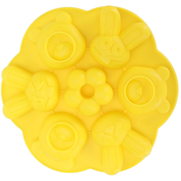 YAHHU Cartoon Silicone Mold DIY Handmade Reusable Cake Chocolate Mold for Kitchen Baking, Yellow, 7.8 inches / 19.9 cm