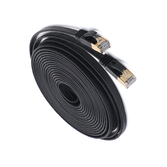 YAHHU Cat 7 Flat Ethernet Cable 5m / 16ft, 32AWG Oxygen-Free Copper LAN Patch Cord, 10Gbps High-Speed 600MHz Bandwidth Computer Internet Network Cable for Router Modem PC, White