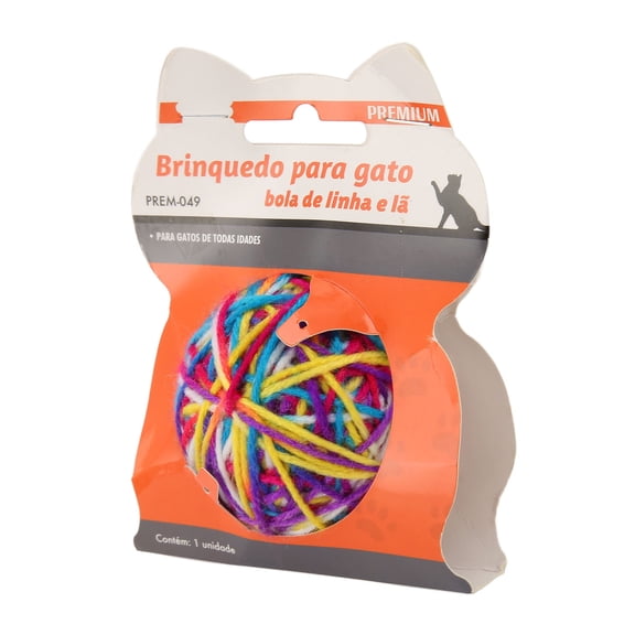 YAHHU Cat Yarn Ball Toy Colorful Teeth Grinding Cleaning Boredom Relief Kitten Woolen Yarn Ball for Indoor Play, Chasing, and Scratching, S Size (14.00x11.00x7.00 inches / 35.6x27.9x17.8 cm)