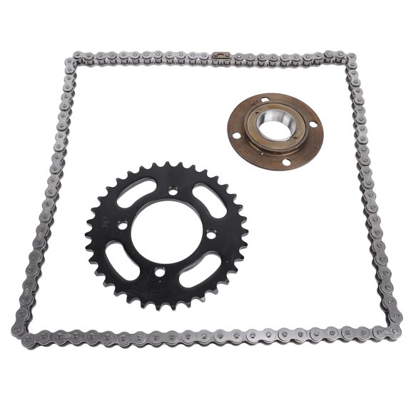 YAHHU Chain Sprocket Kit Steel 420 76 Links Chain 35T Rear Sprocket Toothless Flywheel Modification Set