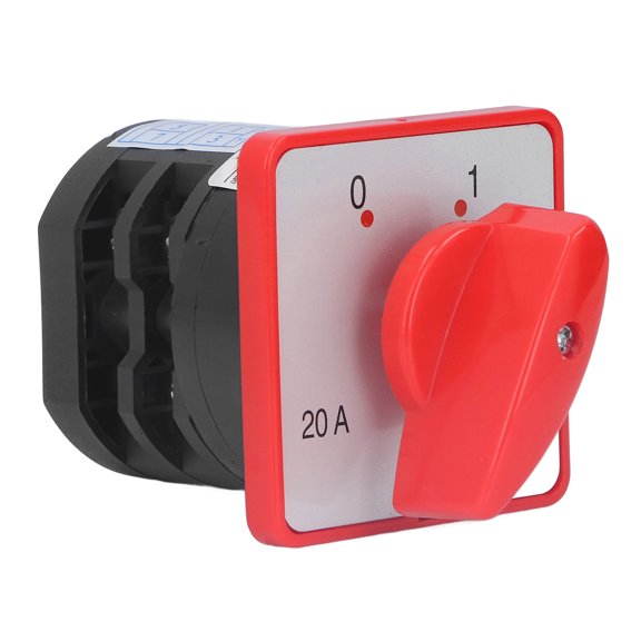 YAHHU Changeover Switch PC Flame Retardant Combination Selector Switch 2 Sections 2 Gears AC380V 20A 4kw Knob Type normally open button section for heavy duty electrical control 3.94 in / 10 cm