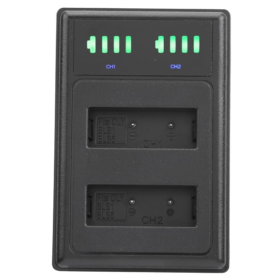 YAHHU Charging Seat Double Fast Charger Micro Type-C LCD Display for PS-BLS1/BLS5 Camera Battery[cite: 1]