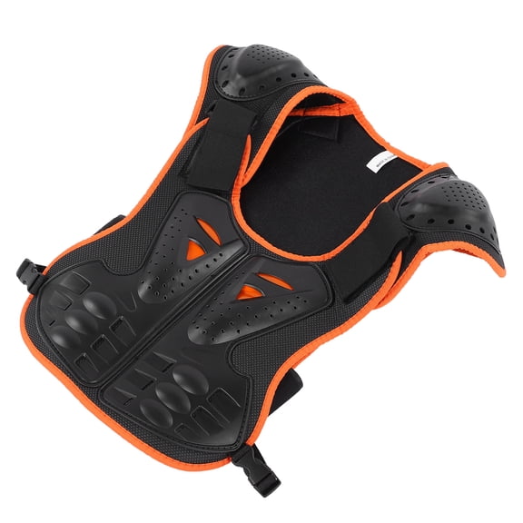 YAHHU Children Riding Chest Back Protector Skating Reflective Guard Vest Adjustable Jackets, Orange Black, L
