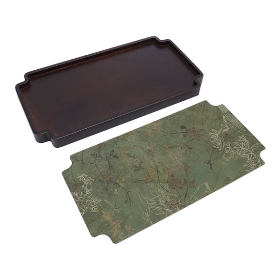 YAHHU Chinese Style Wooden Gongfu Tea Tray Elegant Tea Table Serving Tray Multifunctional Use for Home Office Centerpiece Decor 12.2 inches / 31 cm Length