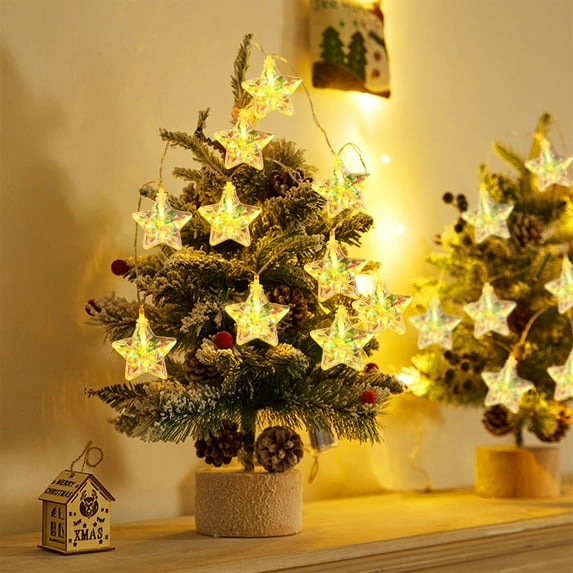 YAHHU Christmas Decorative String Lights for Christmas Tree - 20 LED Lights Battery Operated Indoor Fairy String Lights Xmas Decoration for Bedroom Christmas Ornaments Décor (Fantasy Star)