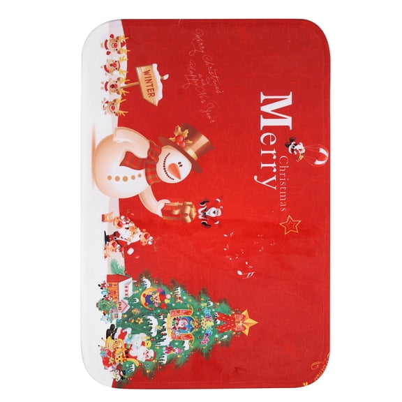 YAHHU Christmas Door Mat Anti-Slip Entrance Doormat Polyester Flannel Area Rug Seasonal Holiday Floor Carpet Decor, 15.8 x 23.6 Inches / 40 x 60 cm