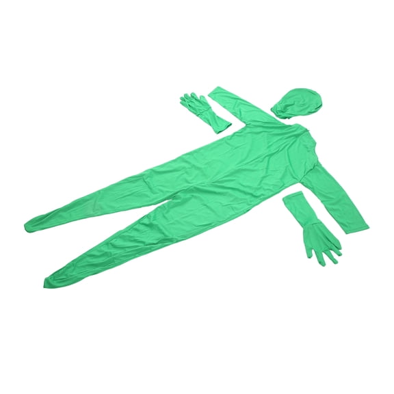 YAHHU Chroma Key Green Screen Bodysuit Full Body Suit Split Design for Photography Film Video 170cm / 66.93 in High Elasticity Studio Equipment with Separate Hat and Dual Gloves