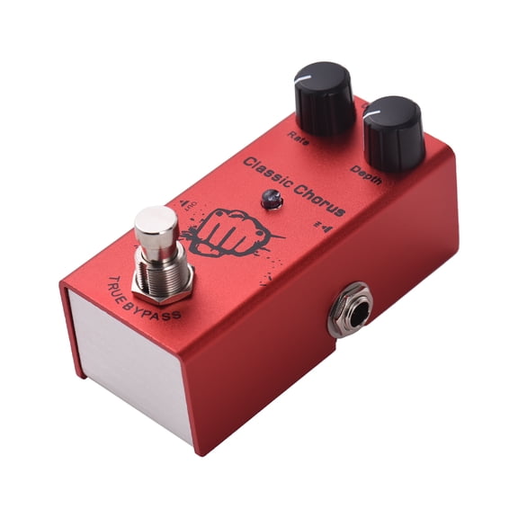 YAHHU Classic Chorus Electric Guitar Effects Pedal with True Bypass, Rate and Depth Controls, Aluminum Alloy Shell, Red - Compact Design (3.7 x 2.0 x 1.3 inches / 9.3 x 5.0 x 3.4 cm)