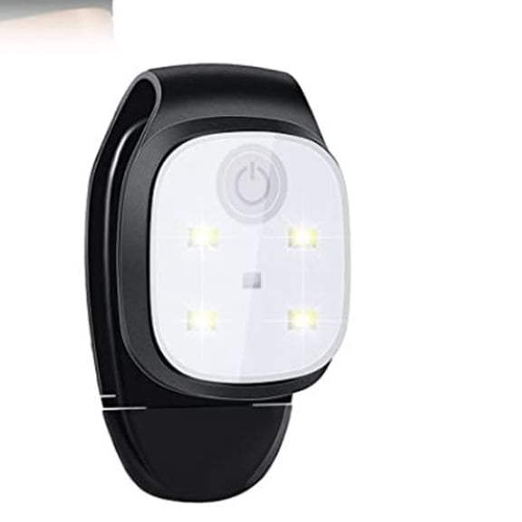 YAHHU Clip On Flashlight Rechargeable 5 LEDs Hands Free 50 Lumens Running Lights for Runners Small Powerful Portable Working Walking Camping Flashlight Black 7.00 inches / 17.78 cm
