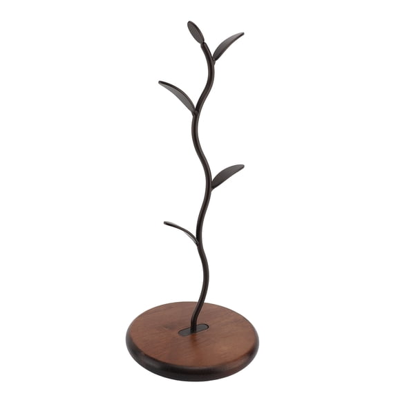 YAHHU Coffee Mug Holder Multifunctional Space Saving Iron and Solid Wood Tea Cup Storage Rack 16.14 inches / 41 cm