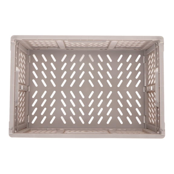 YAHHU Collapsible Thick Plastic Storage Crate Large Capacity, Breathable Hollow Design, Office & Home Organizer