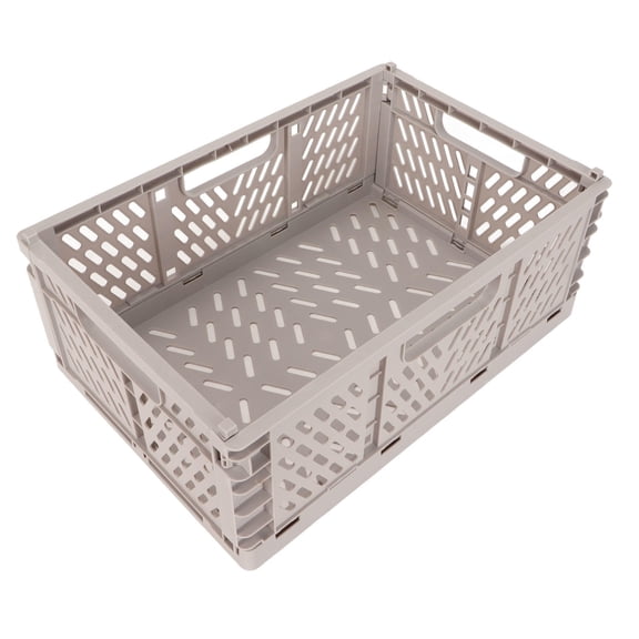 YAHHU Collapsible Thick Plastic Storage Crate Large Capacity, Breathable Hollow Design, Office & Home Organizer