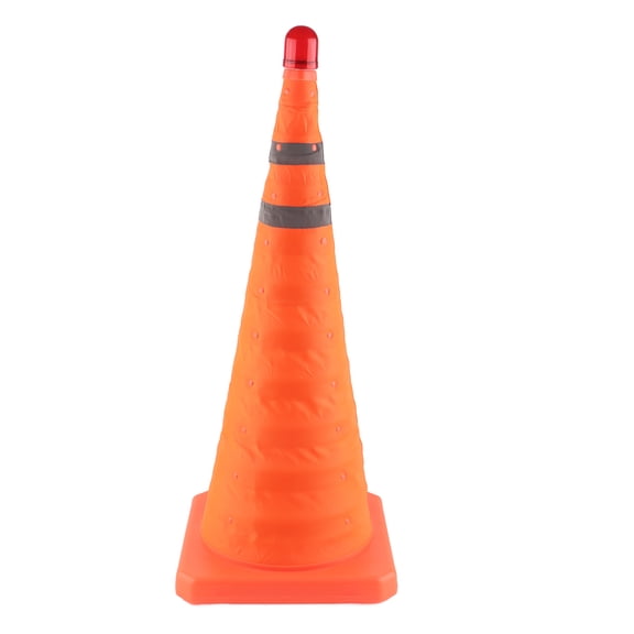 YAHHU Collapsible Traffic Safety Cone 27.56 inches / 70 cm with Reflective Collar for Driving Practice and Road Parking, 1 Count