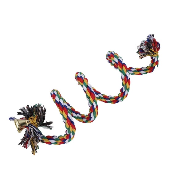 YAHHU Colorful Hanging Cotton Rope Bird Standing Harness Parrot Chewing Climbing Rope Toy, 39.37 Inches / 100 cm