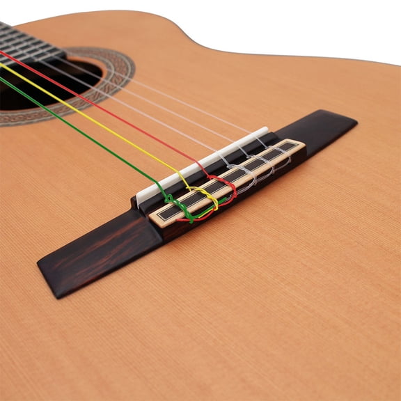 YAHHU Colorful Rainbow Acoustic Classical Guitar Strings Replacement Set, Nylon Core and Coated Copper Alloy Wound, 6 Pieces Multi-Color Music Instrument Parts for Beginners and Professionals