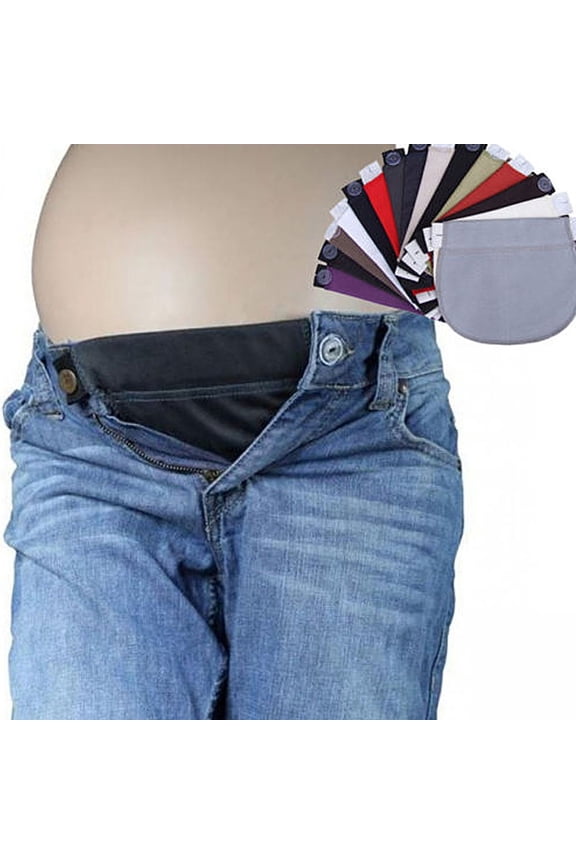 Comfort Elastic Waist Extender Maternity Pregnancy Pants Belt Adjuster (10 inches / 25.4 cm) Lightweight Denim Extenders Growing Belly Band Support