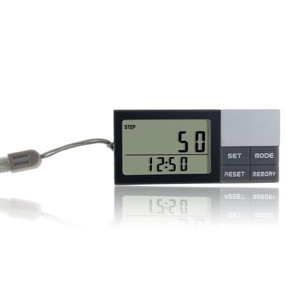YAHHU Compact Pedometer with Lanyard 7Day Memory, LCD Display, Steps, Calories, Distance (Miles/Km), Long Battery Life