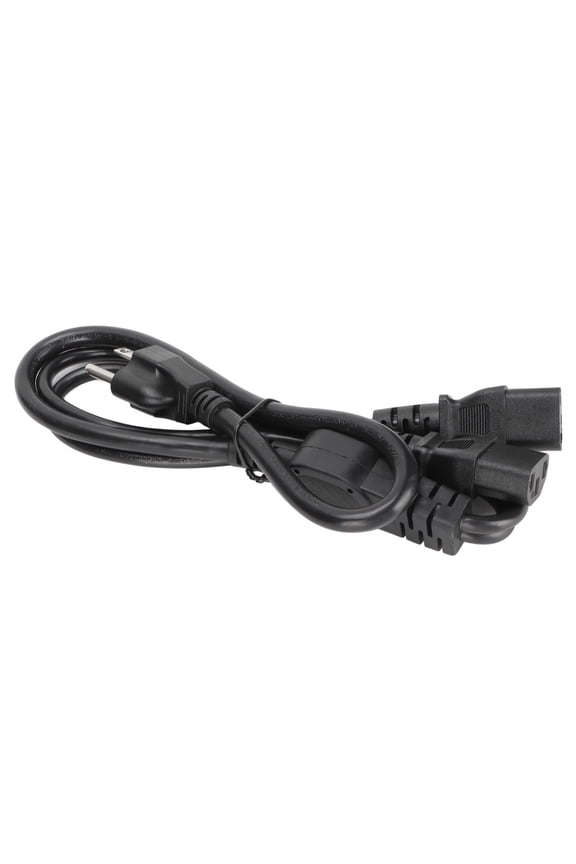 Computer Power Cord 5-15P Male To Dual IEC320 C13 Female Y Shape PC Power Supply Cable 1m / 39.37 in