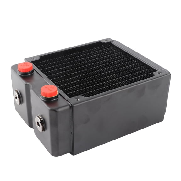 YAHHU Computer Water Cooling Copper Radiator 3-Layer 14-Tube PC Cooler Heatsink 120mm / 4.72 inches G1/4 Thread for Desktop PC Heat Dissipation System. Premium Brass Water Chamber Enhances Cooling.