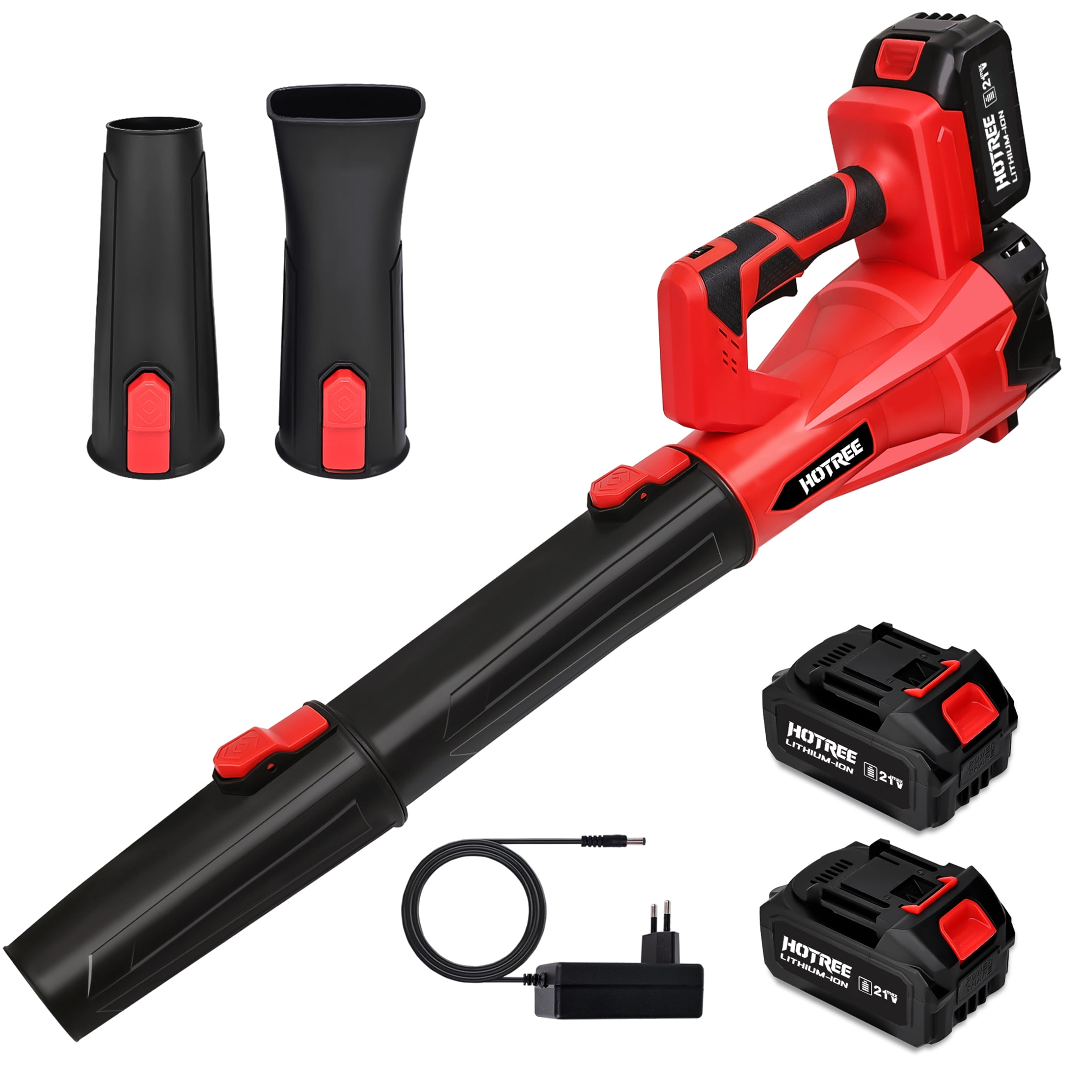 HOTREE Cordless Electric Leaf Blower, 480CFM/160MPH, 6 Speed Mode with 2 Batteries for Lawn, Patio & Dust Cleaning