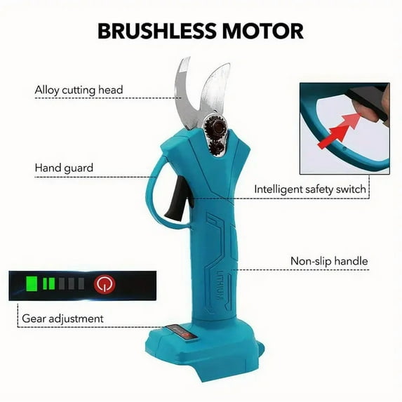 HOTREE Cordless Electric Pruning Shears, 21V Rechargeable Branch Cutter with Extra Blade, for Tree, Garden, and Flower Pruning