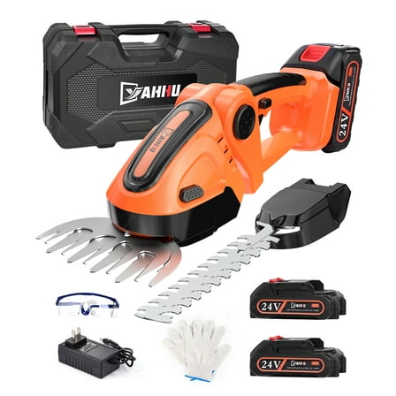 YAHHU Cordless Hedge Trimmer, 3 in 1 Handheld Electric Grass Trimmer , Trimmer for Bush,Tree, Garden, Patio and Lawn