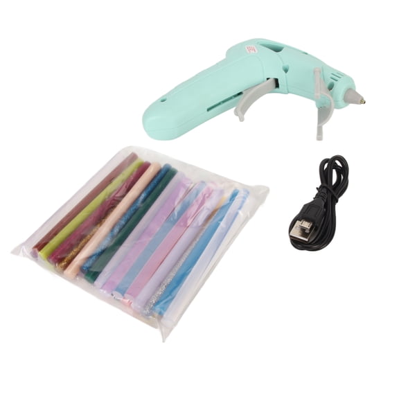 YAHHU Cordless Mini Hot Glue Machine Kit with 30 Glue Sticks, USB Rechargeable 10W Glue Gun for Crafts and Home Repair (4.9 inches / 12.5 cm)