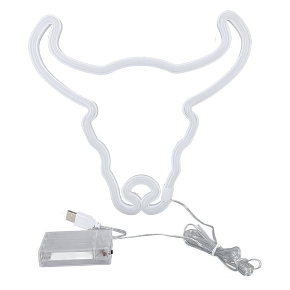 YAHHU Cow Neon Light Decorative Animal Night Light Hanging LED Neon Sign for Wedding Party Bedroom Bar Wall Decor, Battery or USB Powered, 10.8x10.2 inches / 27.5x26 cm