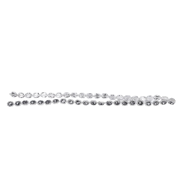 YAHHU Crystal Rhinestone Chain 1 Yard 0.6 Inches (1.5 cm) Wide Transparent Grey Shiny Fashion Crystal Glass Rhinestone Trim Embellishment For DIY Crafts Garment Decoration Sewing And Bridal Wear