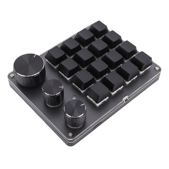YAHHU Custom Keypad Macro Pad Programmable 16 Key Wired Small Mechanical Gaming Keyboard, Black