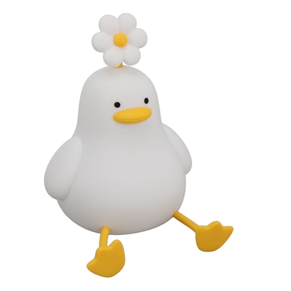 YAHHU Cute Duck Night Light Silicone Nursery Lamp, 1200mAh Rechargeable Dimmable Bedside Decor (5.9 inches / 15 cm)
