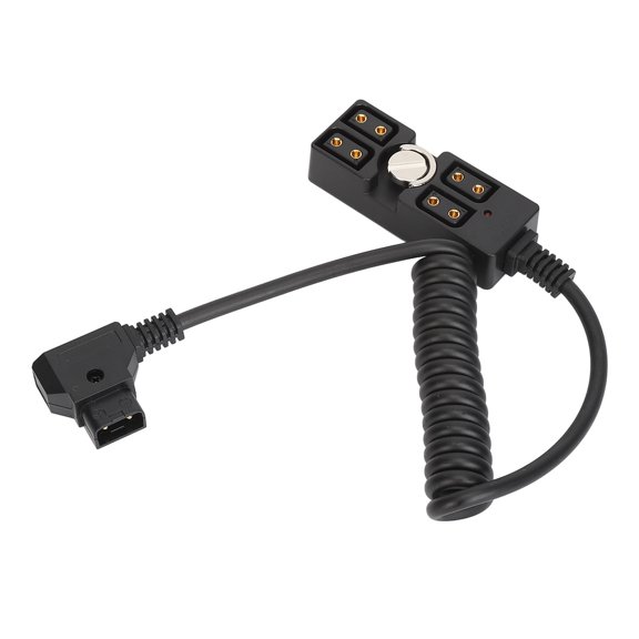 YAHHU D Tap Outputs Camera Power Cable with 1/4 Inch Screw, D Tap Male to 4 Port Female Adapter Splitter Connector for V Mount Camera Battery Photography Setup