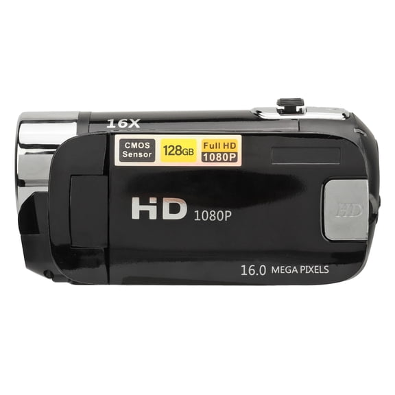 YAHHU D90 1080P 16MP Digital Camera 2.4 Inch Rotatable Screen Camcorder 16X Zoom HD Video Recorder with Fill Light Black for Students and Beginners (2.4 inches / 6.1 cm)