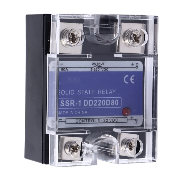YAHHU DC to DC Single Phase Solid State Relay 3-32VDC Input 5-220VDC Load SSR Relay for Control System 80A Heavy Duty Equipment 6 inches / 15.24 cm