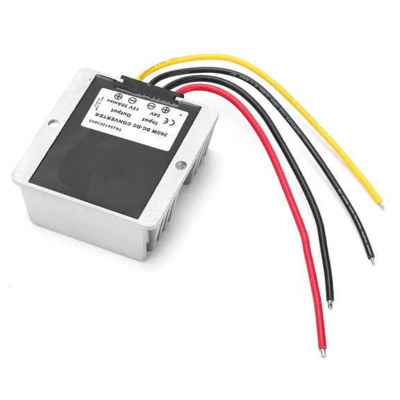 YAHHU DC to DC Voltage Converter 24V to 12V 30A 360W Step Down Buck Transformer Waterproof Power Supply Module for Vehicles Motors LED Strips DIY
