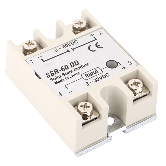 YAHHU DCDC Solid State Relay SSR-60DD 60A 3-32VDC to 5-200VDC SSR Module for Industrial Automation Control System AC Motor CNC Machine Tools Fire Security Replacement Parts 1 Pack